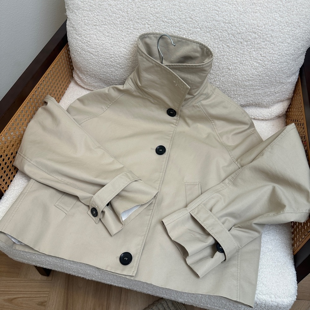 Zara cropped funnel neck trench coat